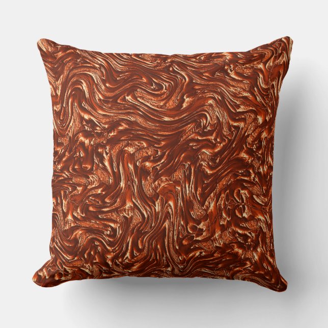 Getextureerde bruine terracotta kussen (Voorkant)