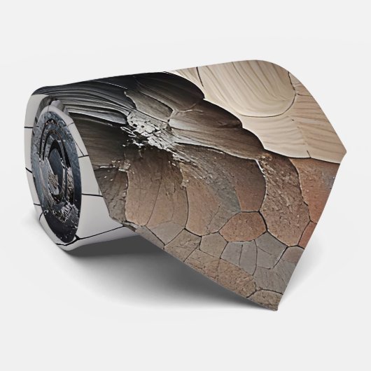 Getextureerde Crackle Hedendaags Abstract Stropdas (Opgerold)