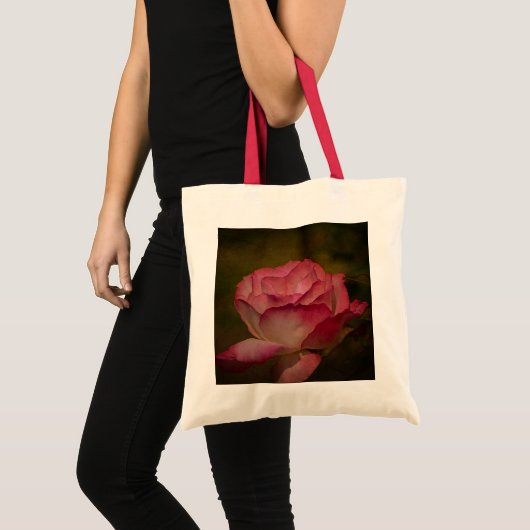 Getextureerde dieproze roze Canvas tas (Voorkant (product))