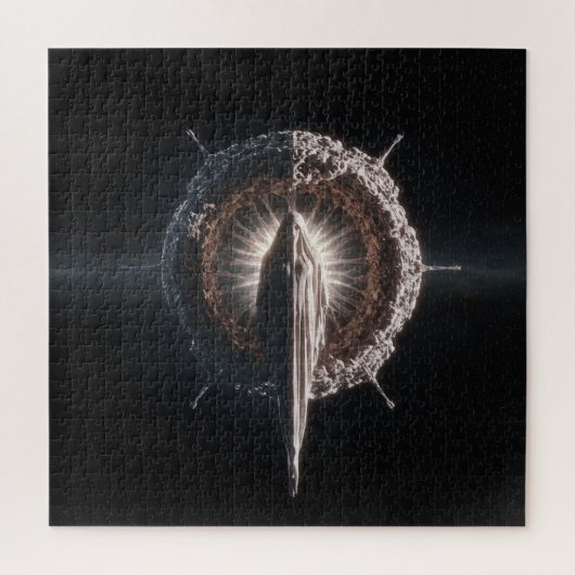 Getextureerde entiteit in de diepe donkere buitenr legpuzzel (Verticaal)