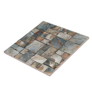 Getextureerde Flagstone Tegels in aardse tinten Tegeltje