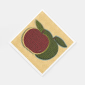Getextureerde fruitappels Rood Groen Goud Servet (Hoek)
