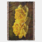 Getextureerde gele rozen Throw Blanket Deken (Voorkant Verticaal)
