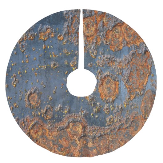 Getextureerde geroest metalen achtergrond. kerstboom rok (Voorkant)