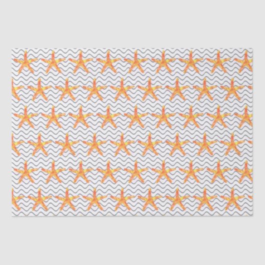 Getextureerde golf zeesterren patroon tissuepapier (Voorkant)