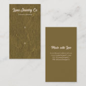 Getextureerde gouden 2-pins sieraden Visitekaartje (Voorkant / Achterkant)