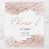 Getextureerde Gouden Cheers Bruiloft Wijn Label Se Etiket (Enkel label)