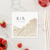 Getextureerde Gouden Moderne Bruiloft Papier Serve Servet (Insitu)