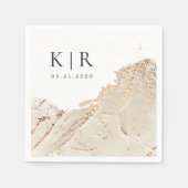 Getextureerde Gouden Moderne Bruiloft Papier Serve Servet (Voorkant)