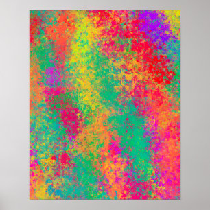 Getextureerde Kleurrijke Abstracte Aquarel Schilde Poster