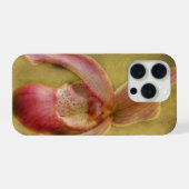 Getextureerde Lady Slipper Orchidee iPhone Hoesje (Achterkant horizontaal)
