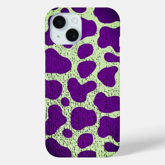 Getextureerde Retro Paarse Spots iPhone Case (Achterkant)