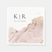 getextureerde roos gouden moderne bruiloft papier servet (Voorkant)