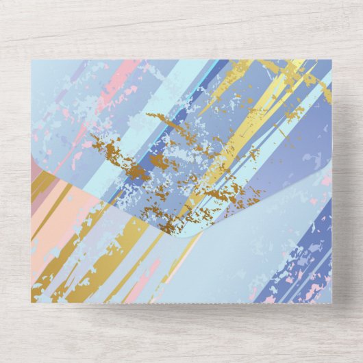 Getextureerde roze achtergrond all in one uitnodiging (Achterkant)