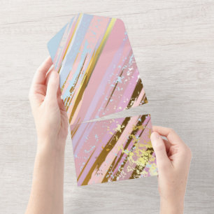 Getextureerde roze achtergrond all in one uitnodiging