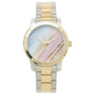 Getextureerde roze achtergrond horloge