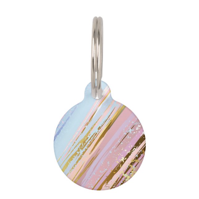 Getextureerde roze achtergrond huisdierpenning (Voorkant)