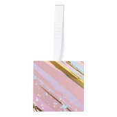 Getextureerde roze achtergrond kubus ornament (Voorkant)