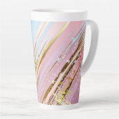 Getextureerde roze achtergrond latte mok (Rechterhoek)