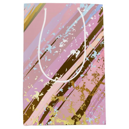 Getextureerde roze achtergrond medium cadeauzakje (Voorkant)