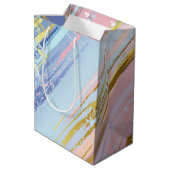 Getextureerde roze achtergrond medium cadeauzakje (Achterkant Gekanteld)