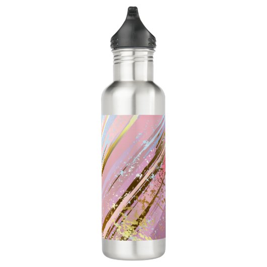 Getextureerde roze achtergrond waterfles (Rechts)