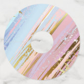 Getextureerde roze achtergrond wijnglaslabel (Voorkant)