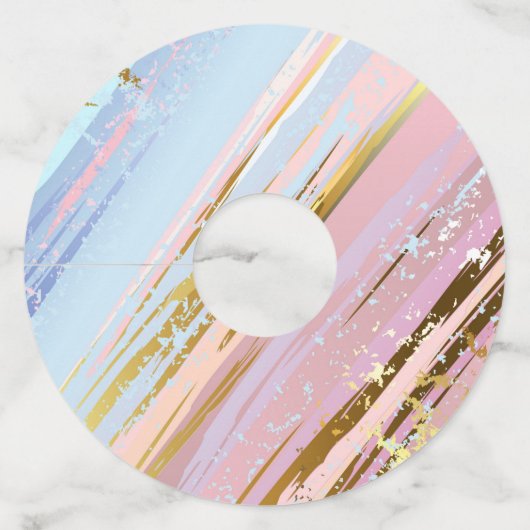 Getextureerde roze achtergrond wijnglaslabel (Voorkant)