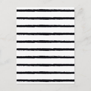 Getextureerde Stripes Black White Rough Lines Patt Briefkaart