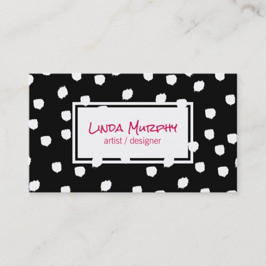 Getextureerde tekens (wit) / Expressief Visitekaartje (Voorkant)