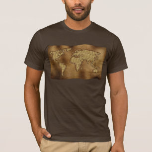 Getextureerde WERELDKAART op het perkament T-Shirt
