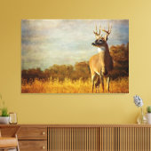 Getextureerde White-tailed Buck Canvas Print (Insitu (Woonkamer))