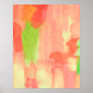 Getextureerde zacht pastel Abstract aquarel schild Poster