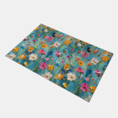 Getextureerde zomerbloemen 2 deurmat (Schuin)