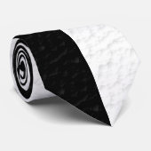 Getextureerde zwart wit twee kleuren halve strepen stropdas (Opgerold)