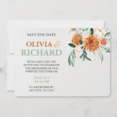 Getextuurde Boho Pampagras Trouw Save the Date  (Voorkant)