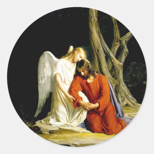 Gethsemane Carl Bloch Ronde Sticker (Voorkant)