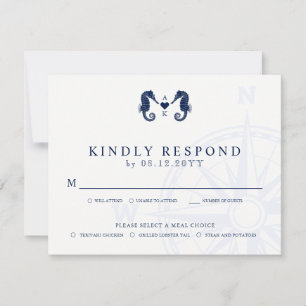 Getij van de liefde   Seahorse Thema Bruiloft RSVP