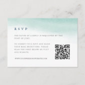 getijden van zeeglas | Bleke nevel groene QR code RSVP Kaartje (Voorkant)