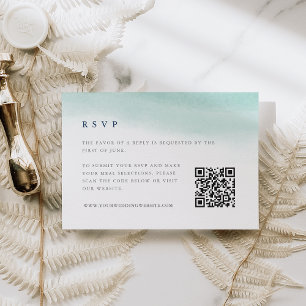 getijden van zeeglas Bleke nevel groene QR code RSVP Kaartje