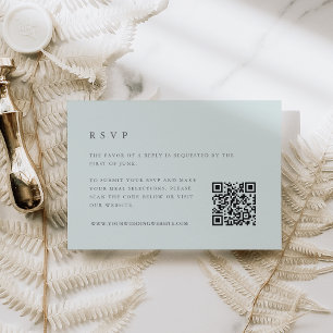 getijden van zeeglas Bleke nevel groene QR code RSVP Kaartje