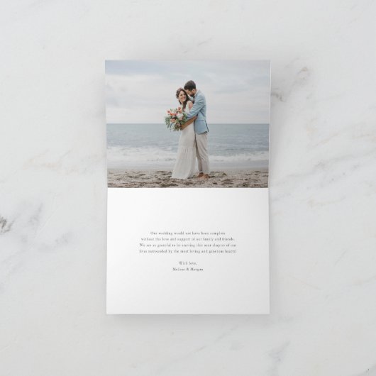 getijden van zeeglas | Kustbruiloft Waterverf Bedankkaart (Binnen)