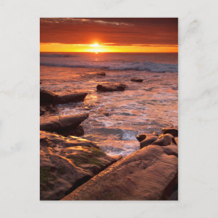 Getijdenpoelen bij zonsondergang, Californië Briefkaart