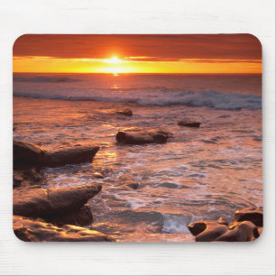 Getijdenpoelen bij zonsondergang, Californië Muismat