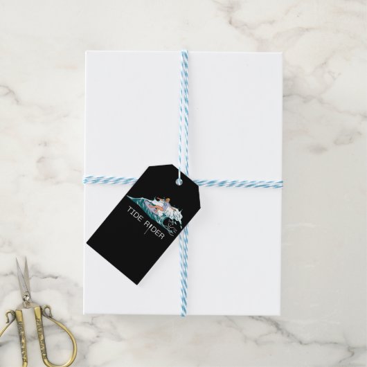 getijdenrijder cadeaulabel (Met Touw)