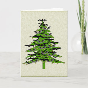 Getikte Kerstboom Feestdagen Kaart