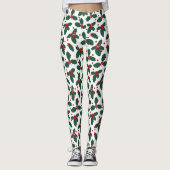 Getild kerstfeest met holle bessen leggings (Voorkant)