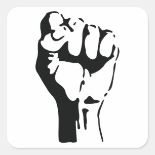 getogen vuist vierkante sticker
