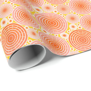 Getoonde wielen - sinaasappel en goud cadeaupapier