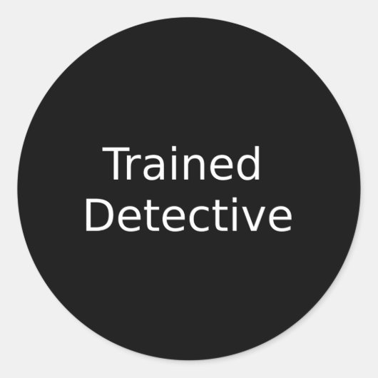 Getrainde detective ronde sticker (Voorkant)